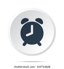 Black Alarm Clock icon on white web button