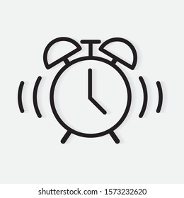 black alarm clock icon- vector illustration