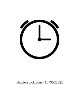 black alarm clock icon- vector illustration
