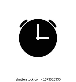 black alarm clock icon- vector illustration
