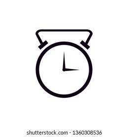 black alarm clock icon with white background