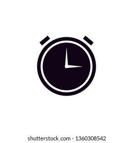 black alarm clock icon with white background