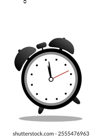 black alarm clock on white background