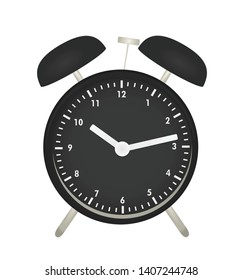 Black alarm clock. vector illustration