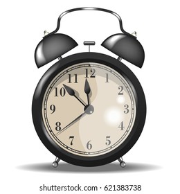 black alarm clock. vector illustration