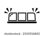 Black alarm siren emergency fighing light outline icon vector design