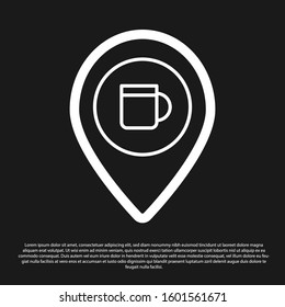 Black Alcohol or beer bar location icon isolated on black background. Symbol of drinking, pub, club, bar.  Vector Illustration