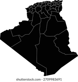 Mapa de Argelia Preta dentro das fronteiras 