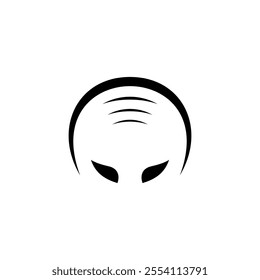 black alien face vector icon logo design