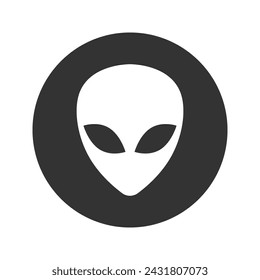 Black Alien icon isolated on white background. Extraterrestrial alien face or head symbol. Vector Illustration