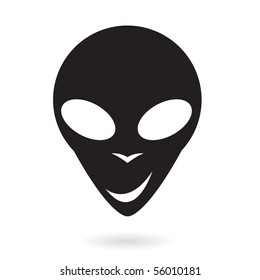 black alien isolated on white