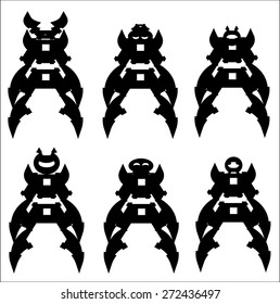 Black Alien Monsters - vector set
