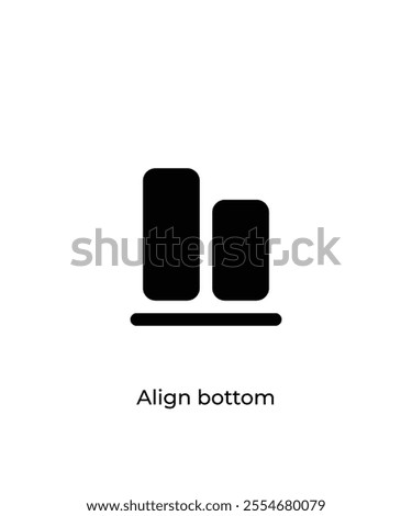 Black Align bottom vector icon