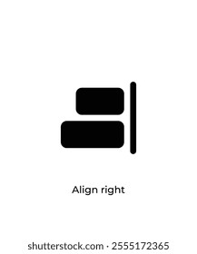 Black Align right vector icon