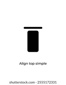 Black Align top simple vector icon