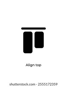 Black Align top vector icon