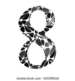 Black Alphabet Cell Number Style