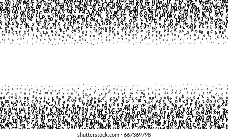 Black Alphabet Gradient On White Background. Random Letters. EPS10 Vector