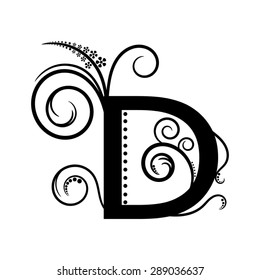 Black Alphabet Letter D Creeping Plant Stock Vector (Royalty Free ...