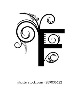 Black Alphabet Letter F Creeping Plant Stock Vector (royalty Free 