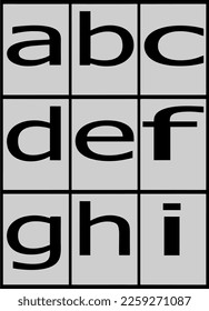 black alphabet letter pattern on gray background