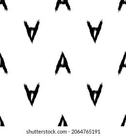 Black  alphabet letters A on white background. Seamless abstract vector geometric pattern. Perfect for gift wrapping paper,  Bed sheets and interior. School and learning theme. 