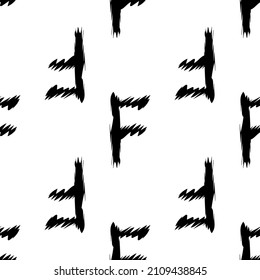 Black  alphabet letters on white background. Seamless abstract vector geometric pattern. Perfect for gift wrapping paper,  Bed sheets and interior. School and learning theme.