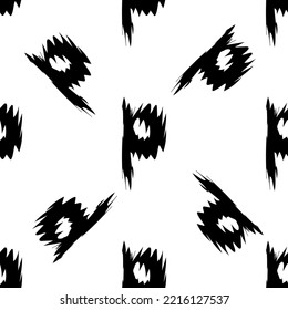 Black  alphabet letters P on white background. Seamless abstract vector geometric pattern. Perfect for gift wrapping paper,  Bed sheets and interior. School and learning theme. 