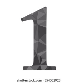 Black Alphabet Number Polygon Style