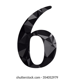 Black Alphabet Number Polygon Style