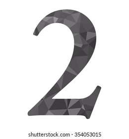 Black Alphabet Number Polygon Style