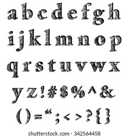 Black Alphabet Polygon Style, Creative Design Templates