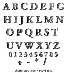Black Alphabet Polygon Style, Creative Design Templates
