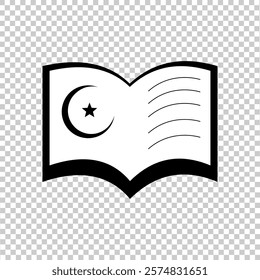 Black Al-Qur'an vector illustration icon