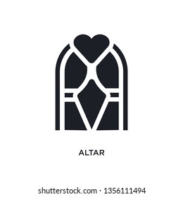 black altar isolated vector icon. simple element illustration from valentines day concept vector icons. altar editable logo symbol design on white background. can be use for web and mobile