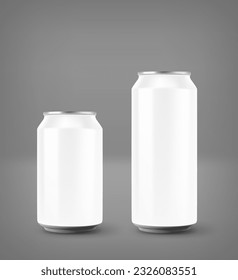 Black aluminium beer cans mockup. 3d vector illustration