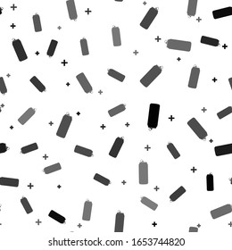 Black Aluminum can icon isolated seamless pattern on white background.  Vector Illustration
