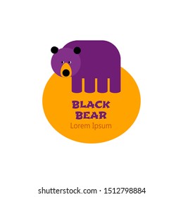 Black American Bear Logo Editable Template Stock Vector (Royalty Free ...