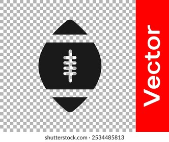 Black American Football ball icon isolated on transparent background. Rugby ball icon. Team sport game symbol.  Vector Illustration