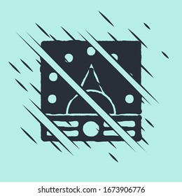 Black Ampere meter, multimeter, voltmeter icon isolated on green background. Instruments for measurement of electric current. Glitch style. Vector Illustration