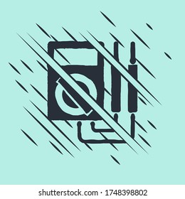 Medidor de Ampere negro, multímetro, icono de voltímetro aislado en fondo verde. Instrumentos de medición de corriente eléctrica. El estilo de Glitch. Ilustración vectorial
