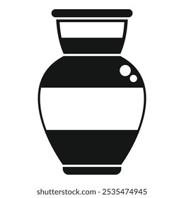 Black amphora icon in simple style isolated on white background