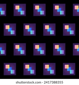 Black Ana Gradient Colored Shapes Seamless Textile Fabric Pattern  Design Geometric Shape Graphic Wallpaper Wrapping Paper Print Template background Element Swatch Seamless Endless Art