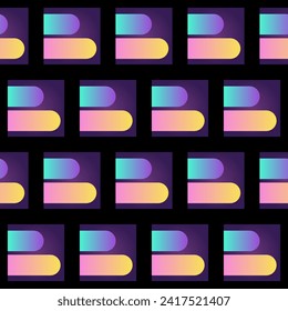 Black Ana Gradient Colored Shapes Seamless Textile Fabric Pattern  Design Geometric Shape Graphic Wallpaper Wrapping Paper Print Template background Element Swatch Seamless Endless Art