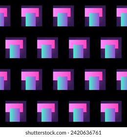 Black Ana Gradient Colored Shapes Seamless Textile Fabric Pattern  Design Geometric Shape Graphic Wallpaper Wrapping Paper Print Template background Element Swatch Seamless Endless Art
