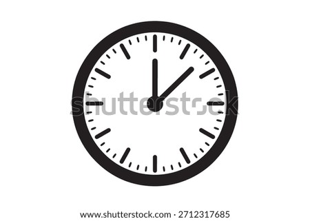 Black analog clock face with hour and minute hands on white background Keywords clock, time, analog
