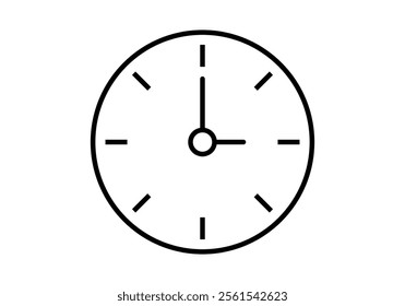 Black analog clock icon on white background