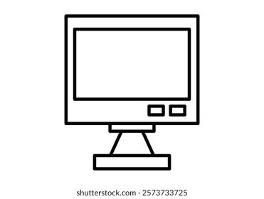 Black analog computer screen icon