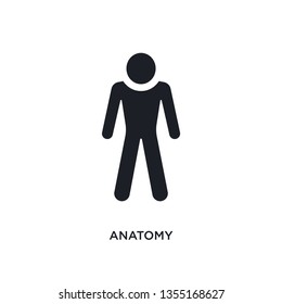 black anatomy isolated vector icon. simple element illustration from gym and fitness concept vector icons. anatomy editable logo symbol design on white background. can be use for web and mobile