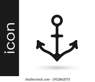 Black Anchor icon isolated on white background.  Vector